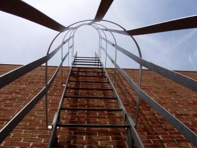 ROOF ACCESS LADDER FIXED CAGE STEEL METAL ROOFTOP CLICK HERE