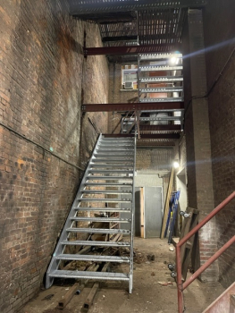 10 flights of galvanized grating stairs and railings