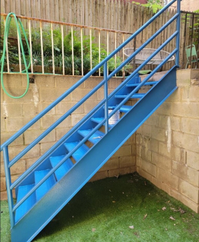 stairs pipe railing